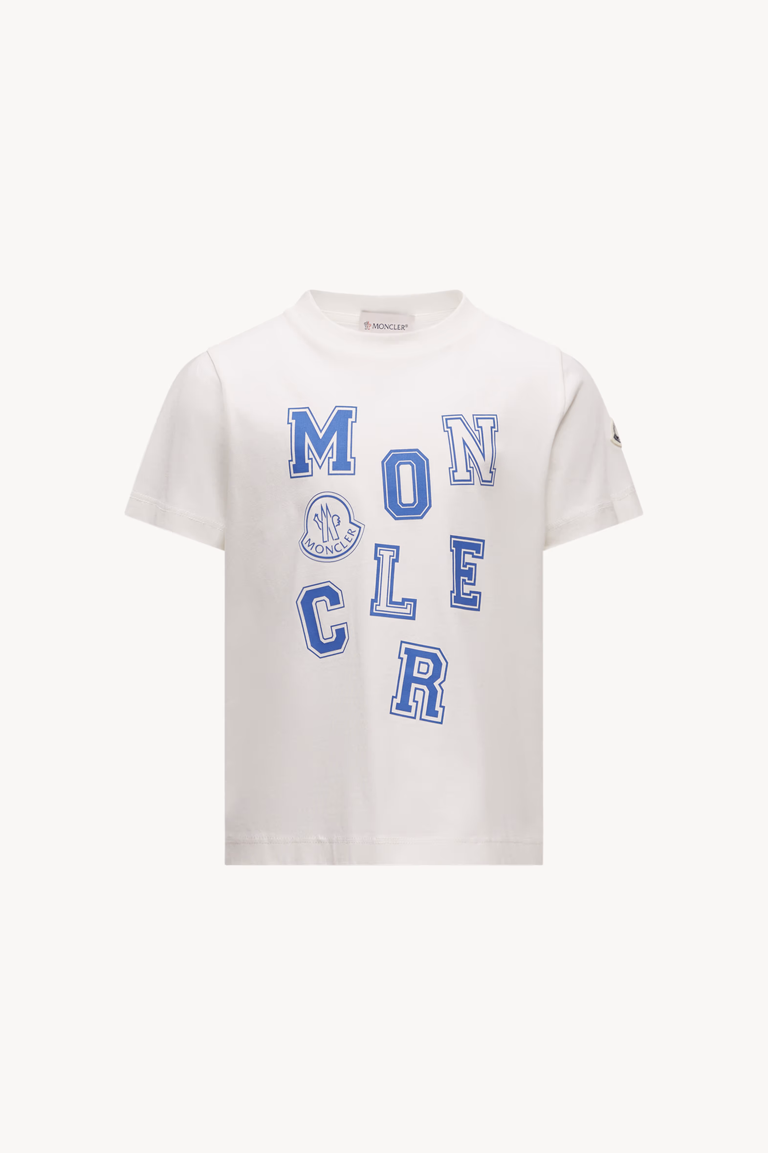 Logo Motif Cotton T-Shirt Boy White Moncler 0